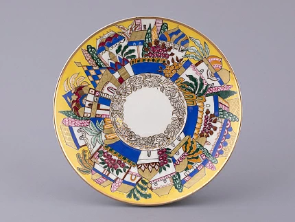 Чашка с блюдцем кофейная 165 мл форма Майская рисунок Белые домики арт. 81.13844.00.1