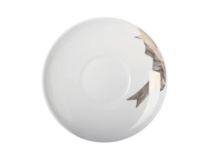 Чашка с блюдцем чайная 160 мл форма Яблочко рисунок Платиновые бантики арт. 81.20966.00.1, 