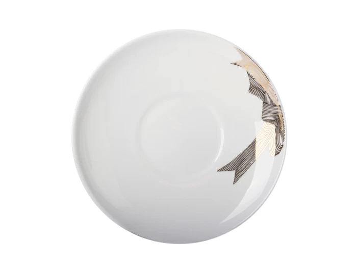 Чашка с блюдцем чайная 160 мл форма Яблочко рисунок Платиновые бантики арт. 81.20966.00.1, 