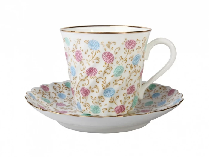 Чашка с блюдцем кофейная 155 мл.,  форма Витая, рисунок Хризантема арт. 81.14121.00.1, 