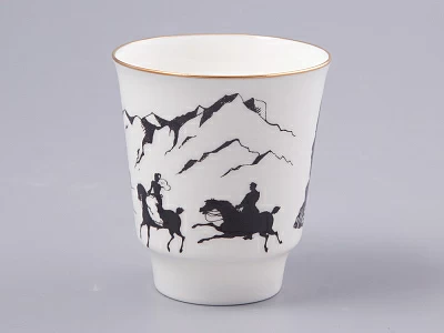 Чашка с блюдцем 165 мл форма Майская рисунок Русские писатели Лермонтов, арт. 81.31746.00.1 Чашка с блюдцем 165 мл форма Майская рисунок Русские писатели Лермонтов, арт. 81.31746.00.1