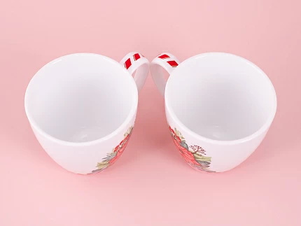 Набор бокалов с блюдцем 2шт форма Весна, рисунок Зимняя история (розовый) арт. 81.11374.00.1