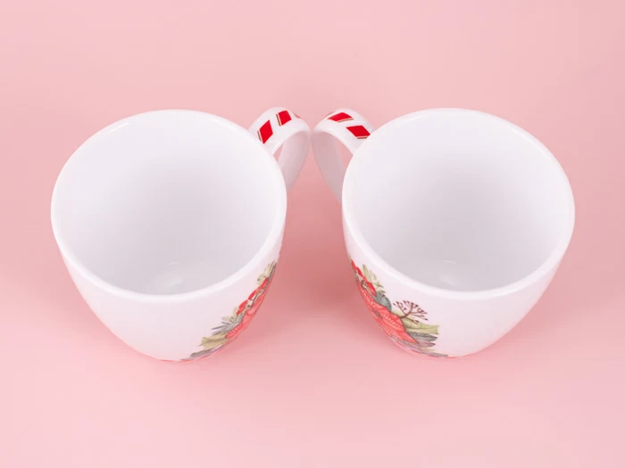 Набор бокалов с блюдцем 2шт форма Весна, рисунок Зимняя история (розовый) арт. 81.11374.00.1, 