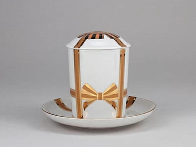 Бокал с блюдцем и с крышкой форма Снежное утро рисунок Подарок арт. 81.19995.00.1