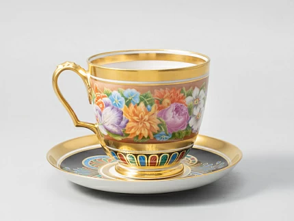 Сервиз чайный 14 предметов на 6 персон, форма Александр |||, рисунок Цветы Александрии, арт 81.31049.00.1