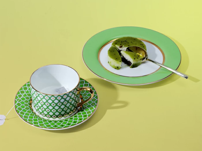 Чашка чайная 250 мл форма Идиллия рисунок Лайм 1, арт. 80.43236.00.1, 