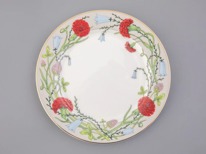 Тарелка плоская 200 мм форма Стандартная-2 рисунок Сад Алисы светло-серый, арт 80.49310.00.1, 