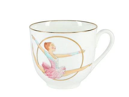 Подарочный набор чашек с блюдцем форма Ландыш рисунок Обруч и Булавы на 2 персоны арт. 81.28504.00.1