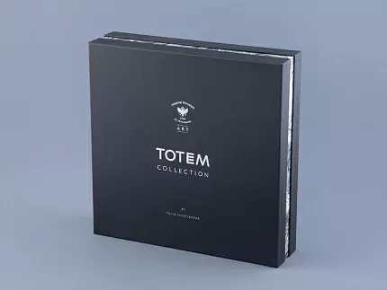 Декоративная тарелка 300 мм в подарочной упаковке, форма Эллипс 2, рисунок Тотем Волк арт. 81.26808.00.1