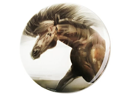 Блюдо декоративное 450 мм форма Круглая рисунок Лошади.Ноябрь арт. 60.07103.00.5