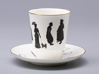 Чашка с блюдцем 165 мл форма Майская рисунок Русские писатели Чехов, арт. 81.31160.00.1 Чашка с блюдцем 165 мл форма Майская рисунок Русские писатели Чехов, арт. 81.31160.00.1