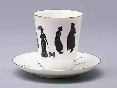 Чашка с блюдцем 165 мл форма Майская рисунок Русские писатели Чехов, арт. 81.31160.00.1