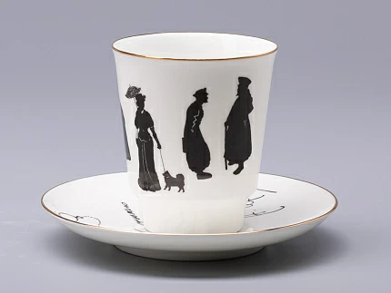 Чашка с блюдцем 165 мл форма Майская рисунок Русские писатели Чехов, арт. 81.31160.00.1 Чашка с блюдцем 165 мл форма Майская рисунок Русские писатели Чехов, арт. 81.31160.00.1