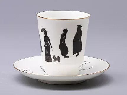 Чашка с блюдцем 165 мл форма Майская рисунок Русские писатели Чехов, арт. 81.31160.00.1