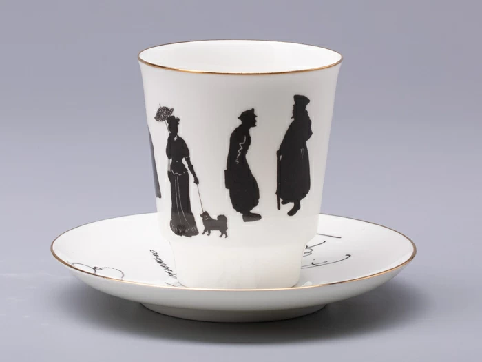 Чашка с блюдцем 165 мл форма Майская рисунок Русские писатели Чехов, арт. 81.31160.00.1,  Чашка с блюдцем 165 мл форма Майская рисунок Русские писатели Чехов, арт. 81.31160.00.1,