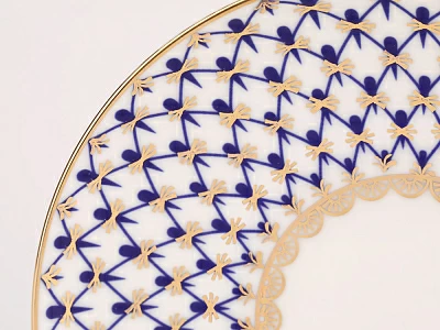 Трехпредметный комплект чайный форма Волна рисунок Кобальтовая сетка 155 мл арт. 81.15669.00.1