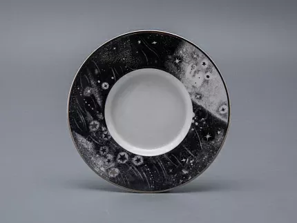 Бокал с блюдцем и крышкой 400 мл в подарочной упаковке, форма top рисунок Черный мустанг, арт 81.34276.00.1