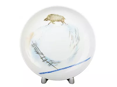 Бокал с блюдцем и с крышкой 380 мл форма Снежное Утро рисунок Засидка арт. 81.23093.00.1