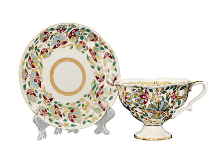 Чашка с блюдцем чайная 220 мл форма Наташа рисунок Розовые цветы арт. 81.10875.00.1 Чашка с блюдцем чайная 220 мл форма Наташа рисунок Розовые цветы арт. 81.10875.00.1