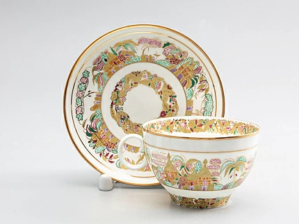 Сервиз чайный форма Яблочко рисунок Пейзажный фриз, 6 персон 15 предмета арт. 81.14525.01.1