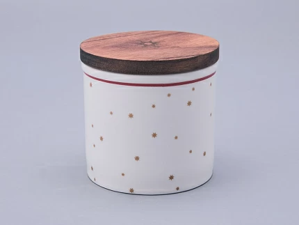 Набор банок 80 мм с деревянной крышкой (3 предмета), в подарочной упаковке, форма Стандартная, рисунок Календа, арт 42.00071.00.1