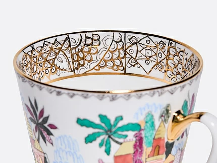 Чашка с блюдцем Черный кофе Голубое озеро арт. 81.15329.00.1