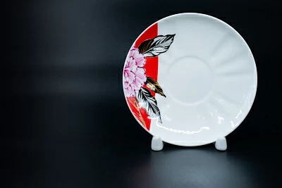 Блюдце Красная Роза на форме Ветерок, арт 60.00212.00.1