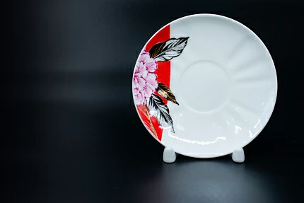 Блюдце Красная Роза на форме Ветерок, арт 60.00212.00.1