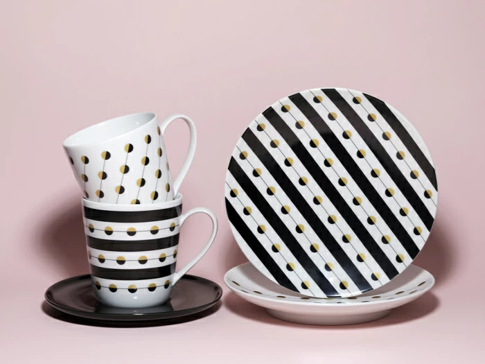 Чашка с блюдцем чайная форма Колокол рисунок Балтийский берег 3, арт. 81.31864.00.1, 