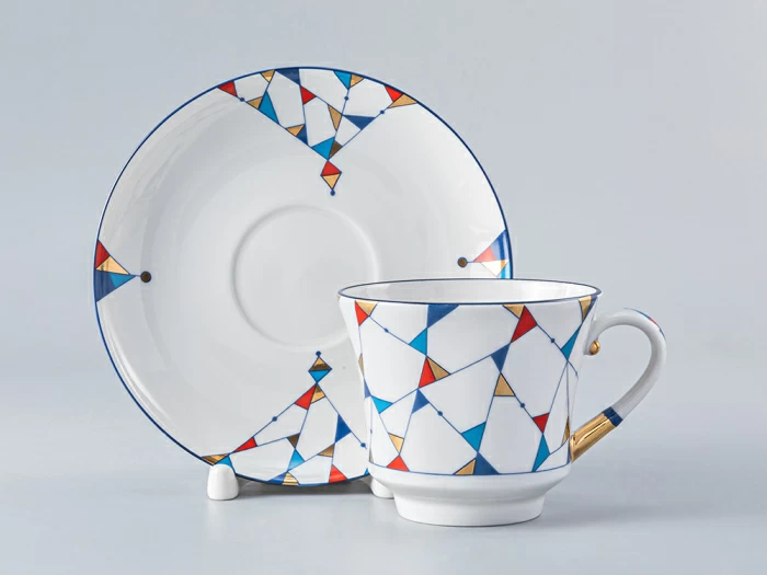 Чашка с блюдцем чайная 220 мл форма Банкетная рисунок Калейдоскоп арт. 81.26307.00.1, 