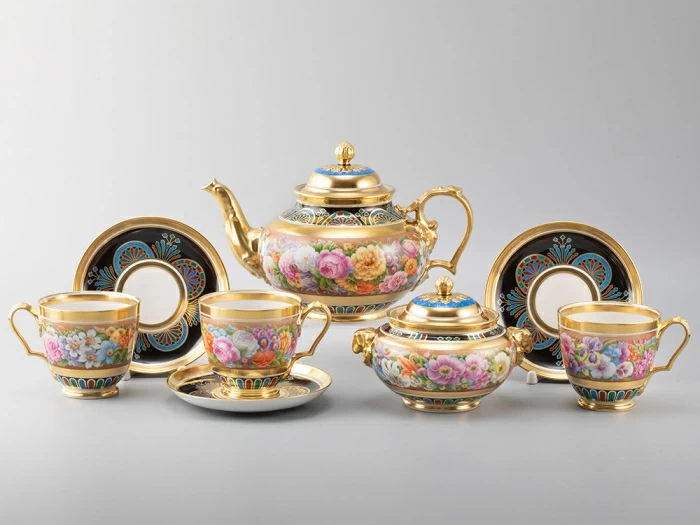 Сервиз чайный 14 предметов на 6 персон, форма Александр |||, рисунок Цветы Александрии, арт 81.31049.00.1, 
