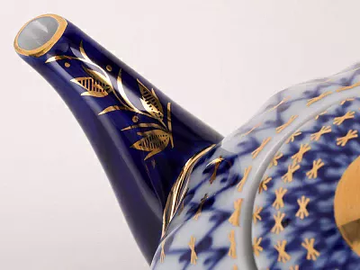 Сервиз чайный форма Тюльпан рисунок Кобальтовая сетка, 6 персон 20 предметов, арт. 81.11141.03.1