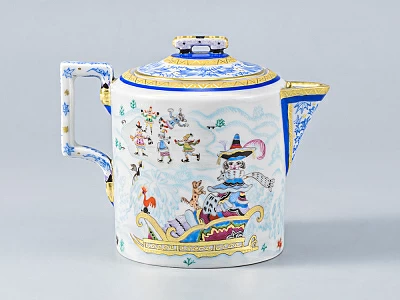 Сервиз чайный форма Гербовая рисунок Зимние забавы, 4 персон 11 предметов, арт. 81.14057.01.1