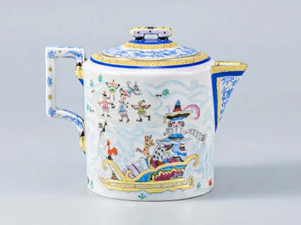 Сервиз чайный форма Гербовая рисунок Зимние забавы, 4 персон 11 предметов, арт. 81.14057.01.1, 