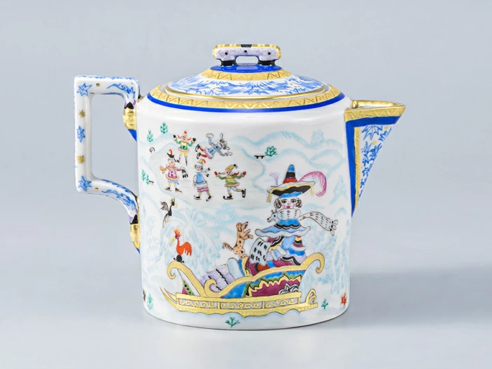 Сервиз чайный форма Гербовая рисунок Зимние забавы, 4 персон 11 предметов, арт. 81.14057.01.1, 