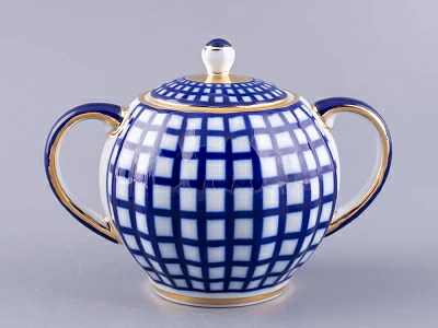 Сахарница Тюльпан Кобальтовая клетка арт. 80.03705.00.1 Сахарница Тюльпан Кобальтовая клетка арт. 80.03705.00.1