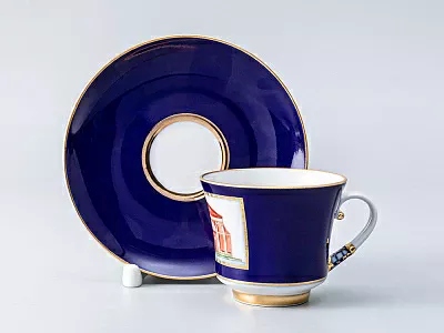 Чашка с блюдцем кофейная 145 мл форма Банкетная рисунок Классика Петербурга 52% №6 арт. 81.18113.00.1