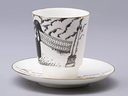 Чашка с блюдцем 165 мл форма Майская рисунок Русские писатели  Гоголь, арт. 81.31156.00.1