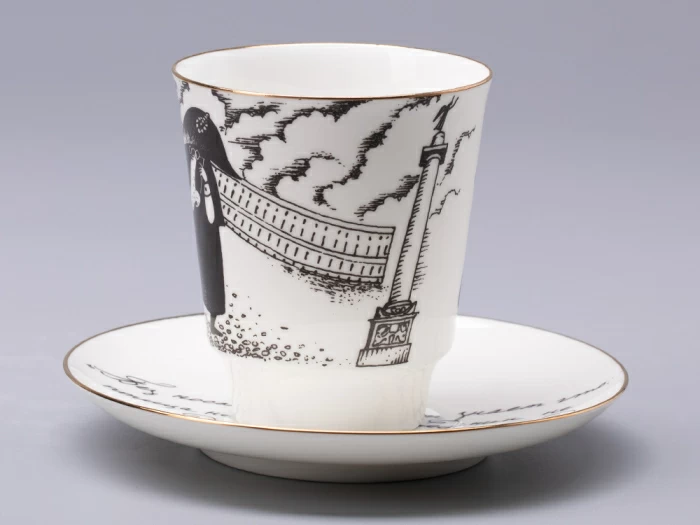 Чашка с блюдцем 165 мл форма Майская рисунок Русские писатели  Гоголь, арт. 81.31156.00.1, 