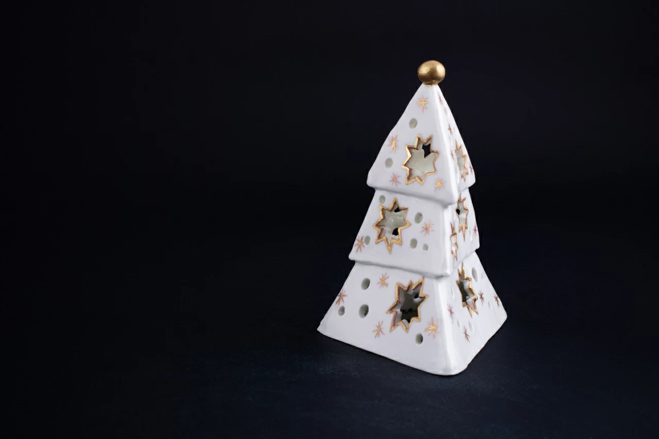 Подсвечник Елочка-звезда, рисунок Золотой, арт 60.15275.00.1, 