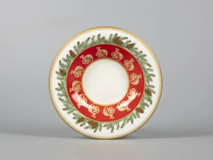 Чашка с блюдцем чайная 210 мл форма Юлия рисунок Рождественское чаепитие арт. 81.30682.00.1, 