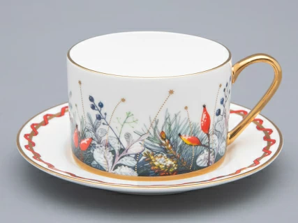 Чашка с блюдцем 250 мл, форма Идиллия, рисунок Календа-2, арт. 81.33748.00.1,  Чашка с блюдцем 250 мл, форма Идиллия, рисунок Календа-2, арт. 81.33748.00.1,