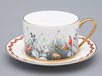 Чашка с блюдцем 250 мл, форма Идиллия, рисунок Календа-2, арт. 81.33748.00.1