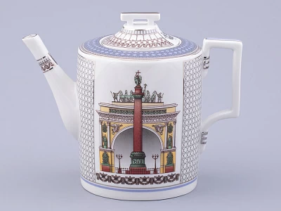 Сервиз чайный на 6 персон 21 предмет, форма Гербовая, рисунок Серебряный город, арт. 81.32583.00.1 Сервиз чайный на 6 персон 21 предмет, форма Гербовая, рисунок Серебряный город, арт. 81.32583.00.1