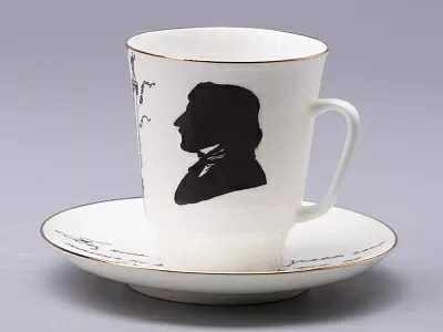 Чашка с блюдцем 165 мл форма Майская рисунок Русские писатели  Гоголь, арт. 81.31156.00.1