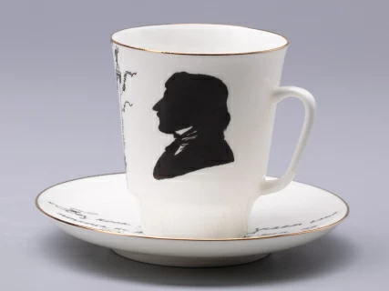 Чашка с блюдцем 165 мл форма Майская рисунок Русские писатели  Гоголь, арт. 81.31156.00.1, 