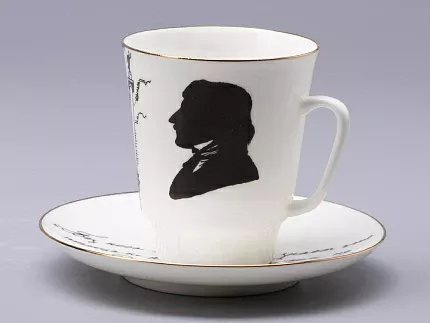 Чашка с блюдцем 165 мл форма Майская рисунок Русские писатели  Гоголь, арт. 81.31156.00.1