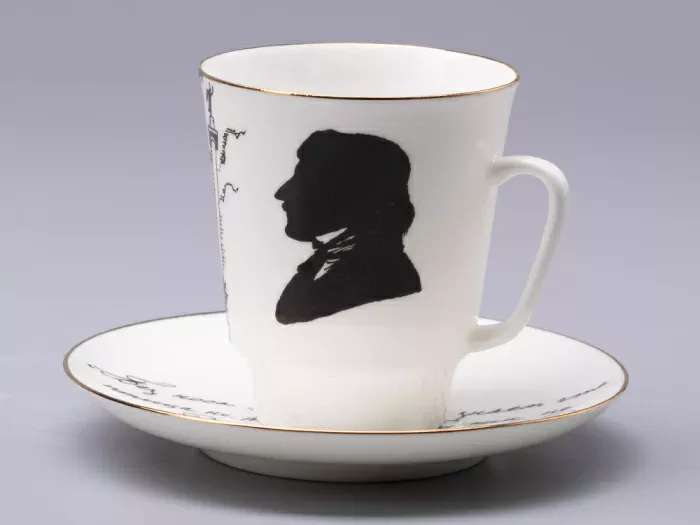 Чашка с блюдцем 165 мл форма Майская рисунок Русские писатели  Гоголь, арт. 81.31156.00.1, 