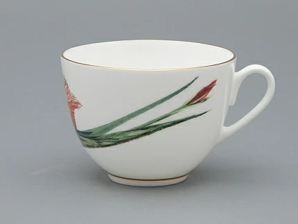 Чашка с блюдцем L’Art des Fleurs в подарочной упаковке, форма Весенняя 2, рисунок Тигровый ирис, арт 81.33404.00.1