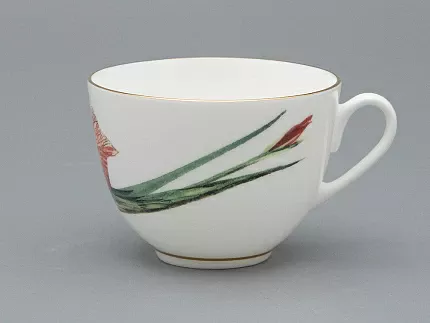 Чашка с блюдцем L’Art des Fleurs в подарочной упаковке, форма Весенняя 2, рисунок Тигровый ирис, арт 81.33404.00.1